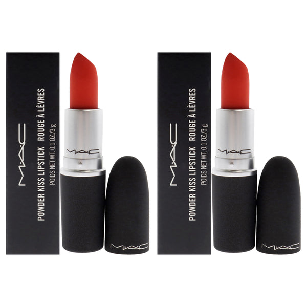 MAC Powder Kiss Lipstick - 303 Style Shocked by MAC for Women - 0.1 oz Lipstick - Pack of 2