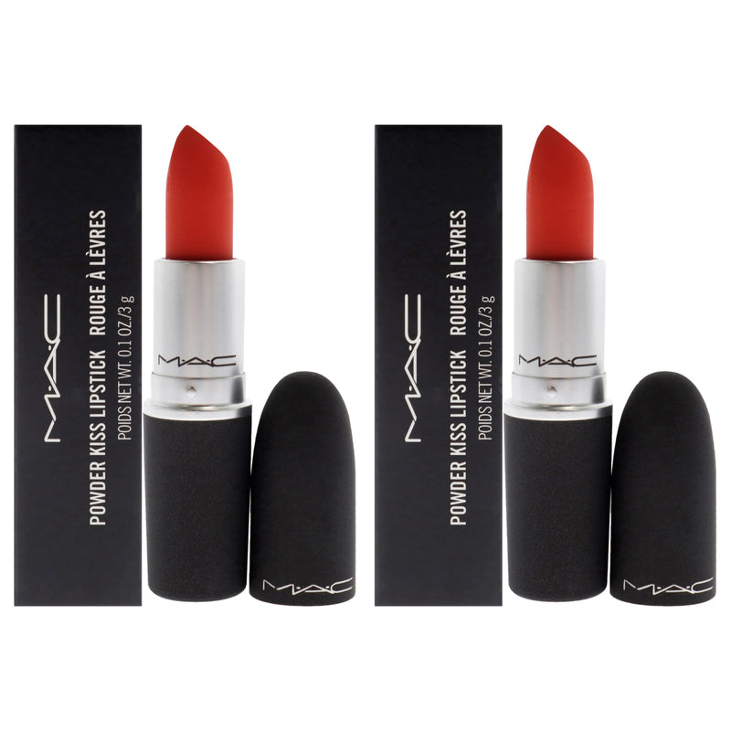 MAC Powder Kiss Lipstick - 303 Style Shocked by MAC for Women - 0.1 oz Lipstick - Pack of 2