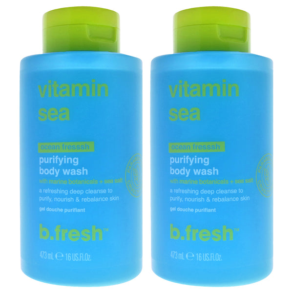 B.Tan Vitamin Sea Purifying Body Wash by B.Tan for Unisex - 16 oz Body Wash - Pack of 2