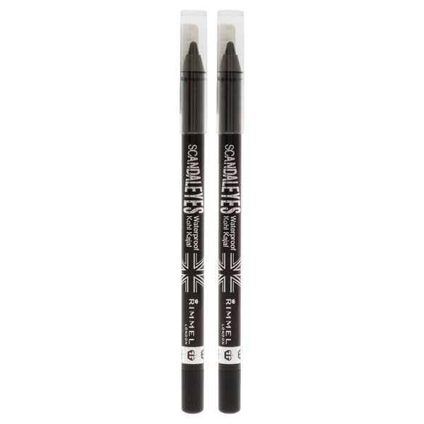 Rimmel London Scandaleyes Waterproof Kohl Kajal Eyeliner - 001 Black by Rimmel London for Women - 0.04 oz Eyeliner - Pack of 2