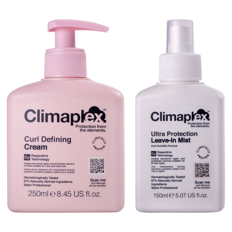 Climaplex Climaplex Curl Defining Cream and Climaplex Ultra Protection Leave-In Mist Kit by Climaplex for Unisex - 2 Pc Kit 8.45 oz Cream, 5.07 oz Mist