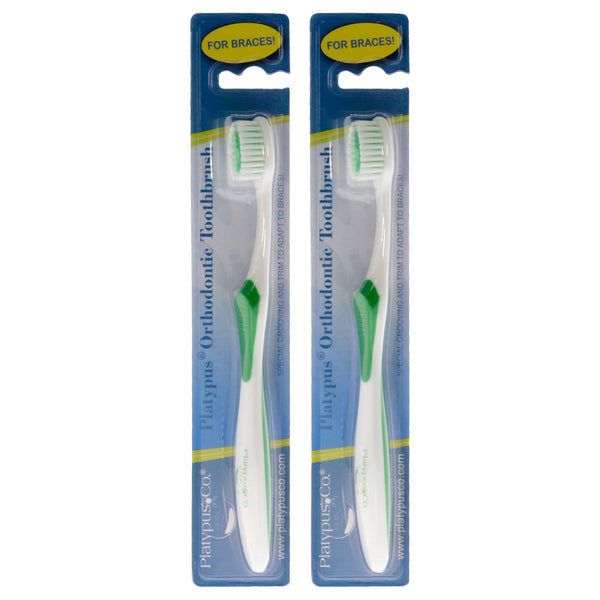Orthodontic Toothbrush by Platypus for Unisex - 1 Pc Toothbrush - Pack of 2