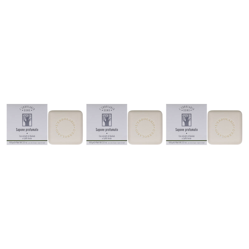 LErbolario Uomo Baobab Soap by LErbolario for Men - 3.5 oz Soap - Pack of 3