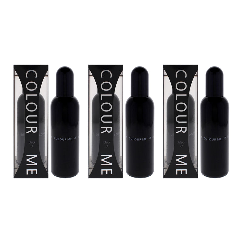 Colour Me Black by Milton Lloyd for Men - 3 oz EDP Spray - Pack of 3