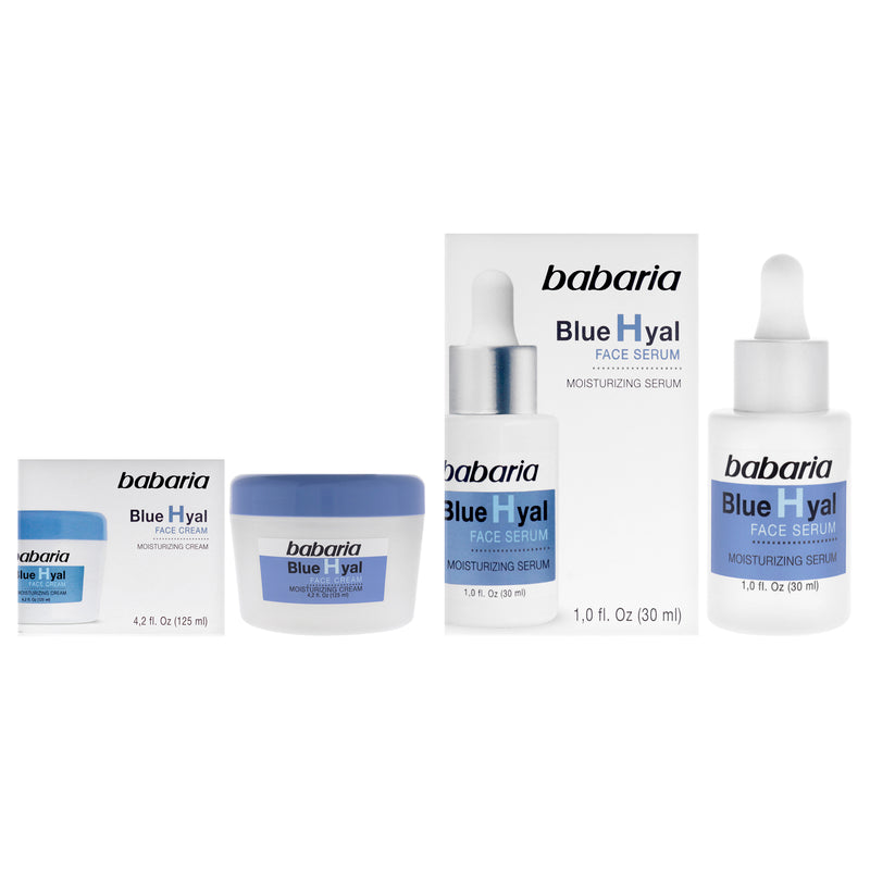 Blue Hyal Face Kit by Babaria for Unisex - 2 Pc Kit 1oz Serum, 4.2oz Cream