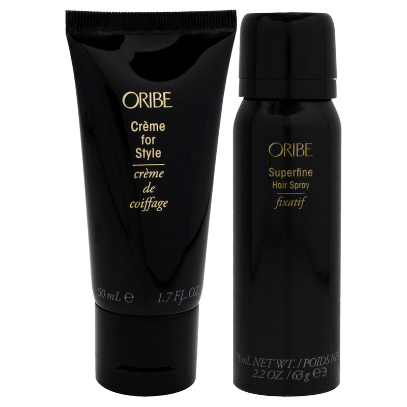 Oribe Superfine Hairspray and Creme for Style Kit by Oribe for Unisex - 2 Pc Kit 2.2oz Hair Spray, 1.7oz Cream