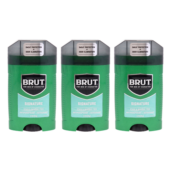 Signature Antiperspirant Plus Deodorant by Brut for Men - 2.7 oz Deodorant Stick - Pack of 3