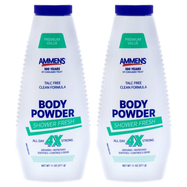 Ammens Shower Fresh Body Powder by Ammens for Unisex - 11 oz Powder - Pack of 2
