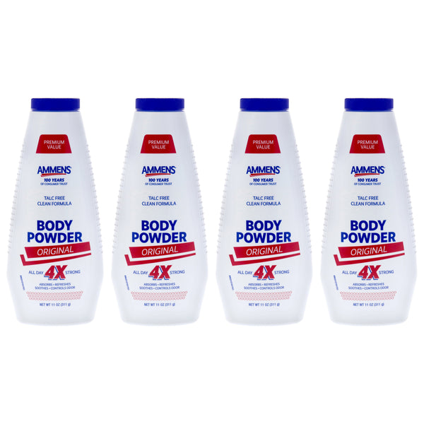 Ammens Body Powder Original by Ammens for Unisex - 11 oz Powder - Pack of 4