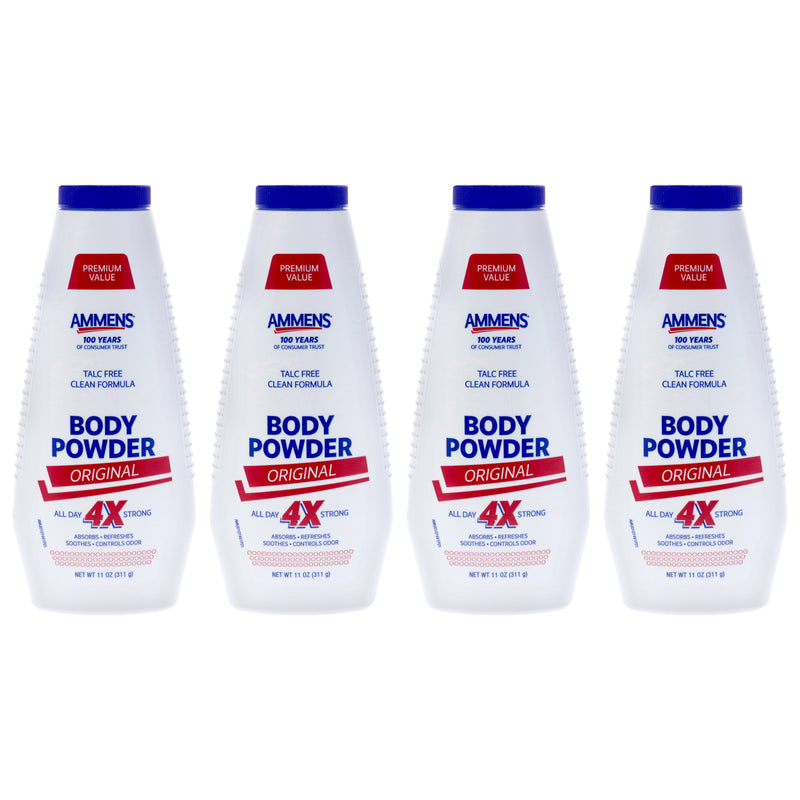 Ammens Body Powder Original by Ammens for Unisex - 11 oz Powder - Pack of 4