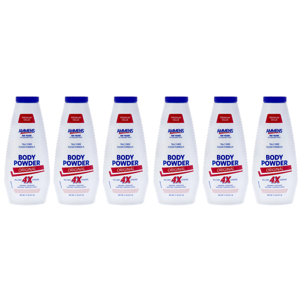 Ammens Body Powder Original by Ammens for Unisex - 11 oz Powder - Pack of 6