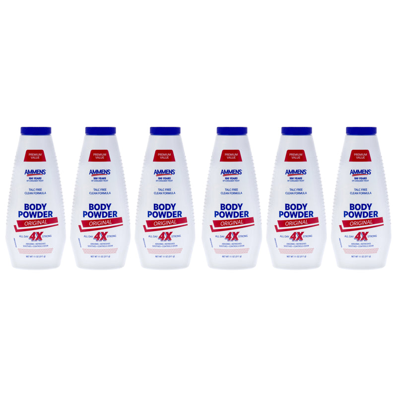 Ammens Body Powder Original by Ammens for Unisex - 11 oz Powder - Pack of 6