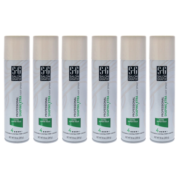 Salon Grafix Shaping Hair Spray - Extra Super Hold by Salon Grafix for Unisex - 10 oz Hair Spray - Pack of 6