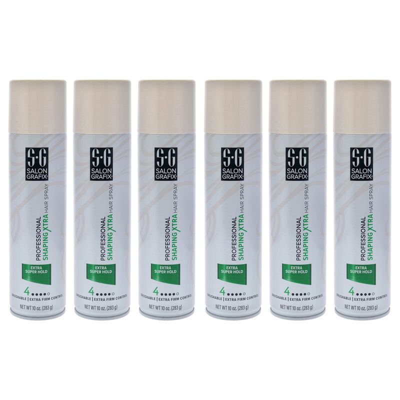 Salon Grafix Shaping Hair Spray - Extra Super Hold by Salon Grafix for Unisex - 10 oz Hair Spray - Pack of 6