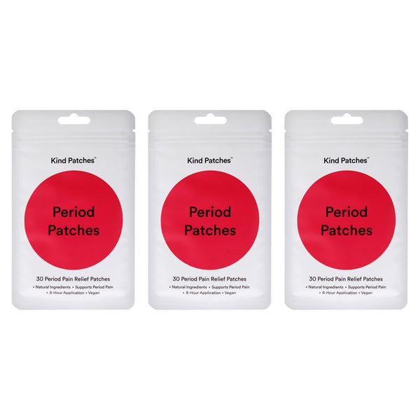 Period Patches by Kind Patches for Women - 30 Count Patches - Pack of 3