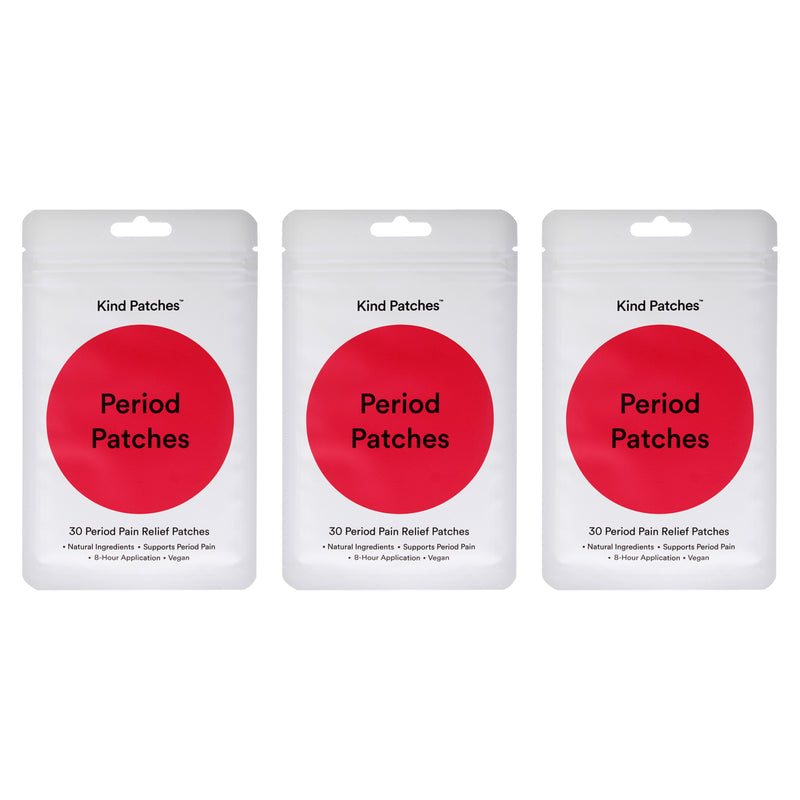 Period Patches by Kind Patches for Women - 30 Count Patches - Pack of 3