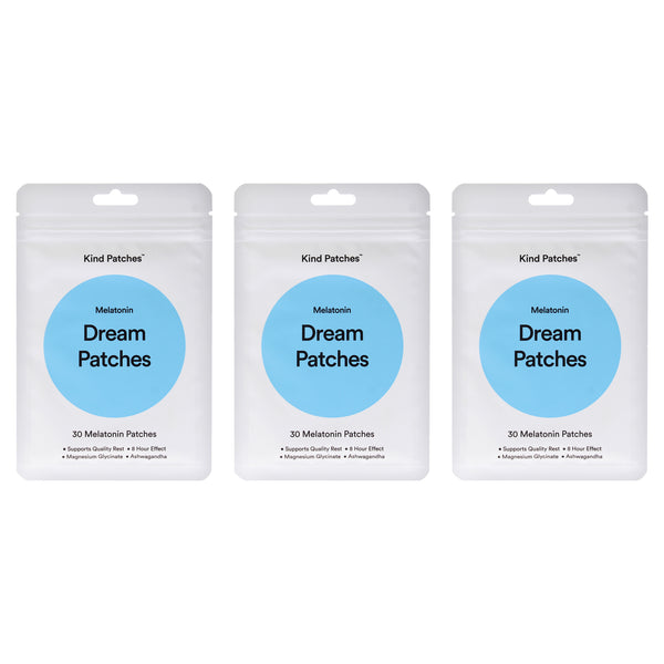 Dream Patches - Melatonin by Kind Patches for Unisex - 30 Count Patches - Pack of 3