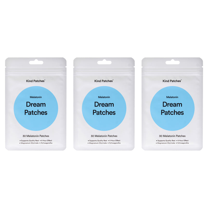 Dream Patches - Melatonin by Kind Patches for Unisex - 30 Count Patches - Pack of 3
