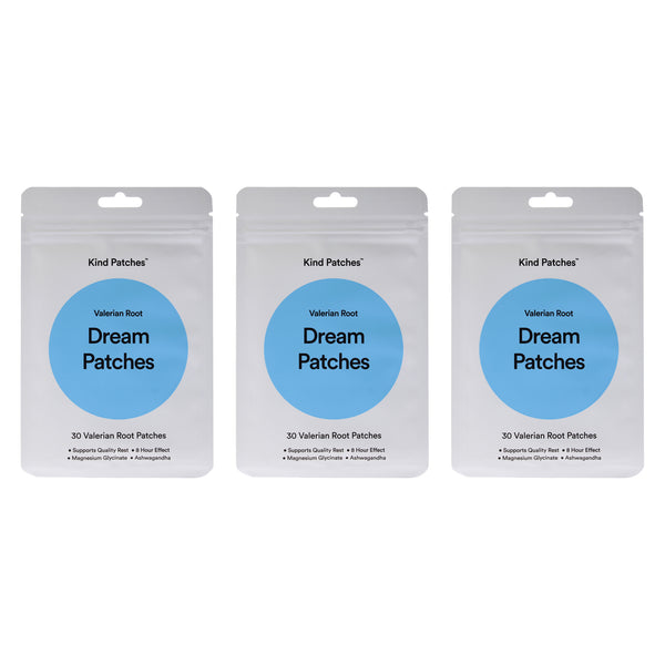 Dream Patches - Valerian Root by Kind Patches for Unisex - 30 Count Patches - Pack of 3