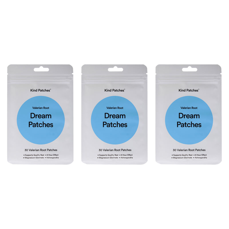 Dream Patches - Valerian Root by Kind Patches for Unisex - 30 Count Patches - Pack of 3
