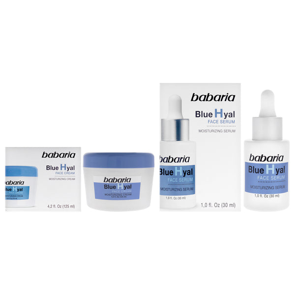 Babaria Blue Hyal Kit by Babaria for Unisex - 2 Pc Kit 4.2oz Face Cream, 1oz Face Serum
