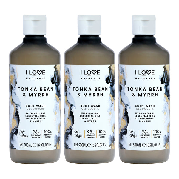 I Love Cosmetics Tonka Bean and Myrrh Body Wash by I Love Cosmetics for Women - 16.9 oz Body Wash - Pack of 3