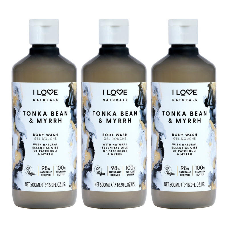 I Love Cosmetics Tonka Bean and Myrrh Body Wash by I Love Cosmetics for Women - 16.9 oz Body Wash - Pack of 3