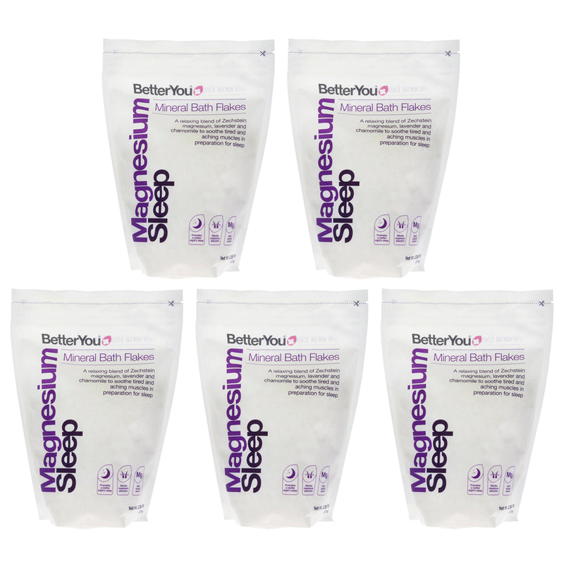 BetterYou Magnesium Sleep by BetterYou for Unisex - 35.2 oz Bath Salt - Pack of 5