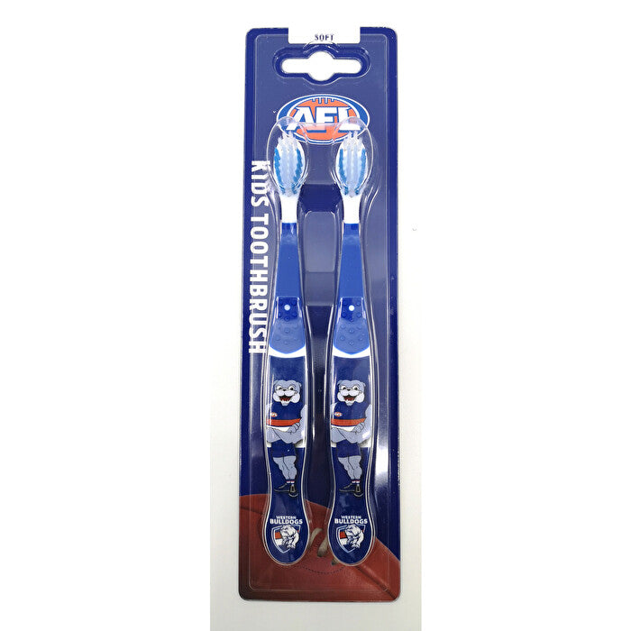 Afl Mascot Kids Toothbrush - Western Bulldogs 2 Pack