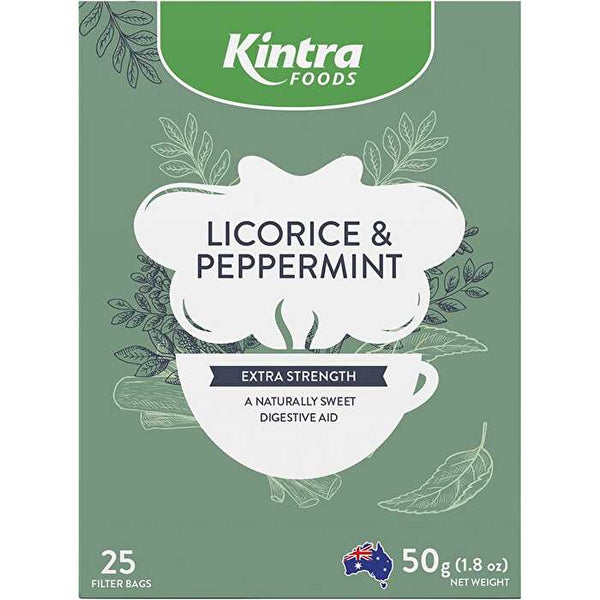 Kintra Foods Herbal Tea Bags Licorice & Peppermint Tea 25pk