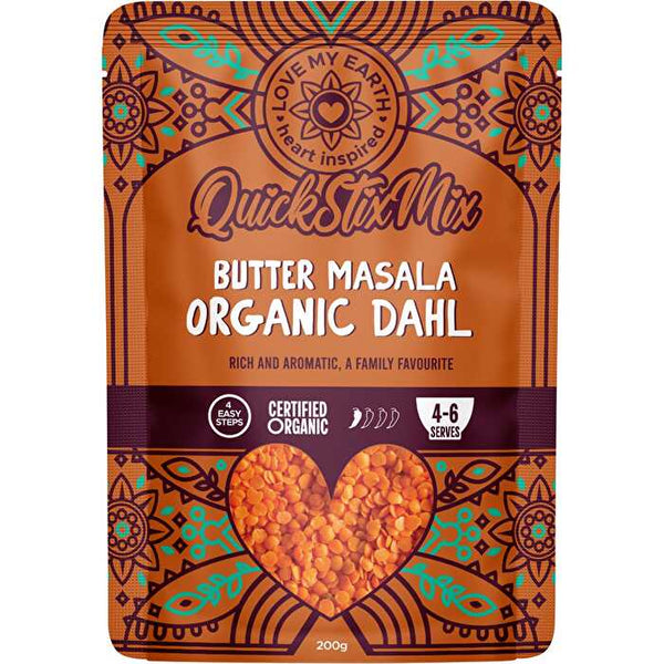 Love My Earth Quick Stix Mix Organic Dahl Butter Masala 200g