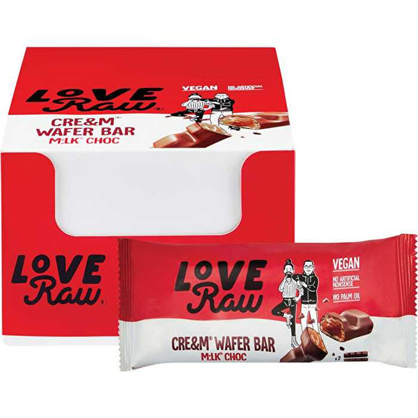 Loveraw Cre&m Wafer Bar M:lk Choc 12x43g