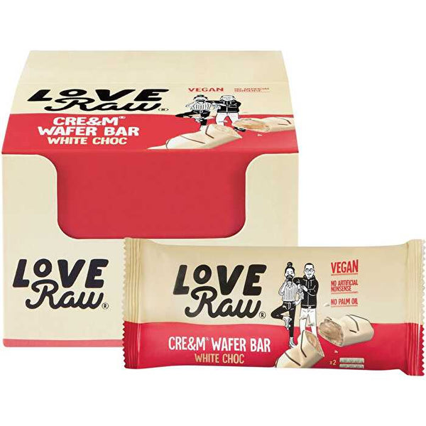 Loveraw Cre&m Wafer Bar White Choc 12x45g