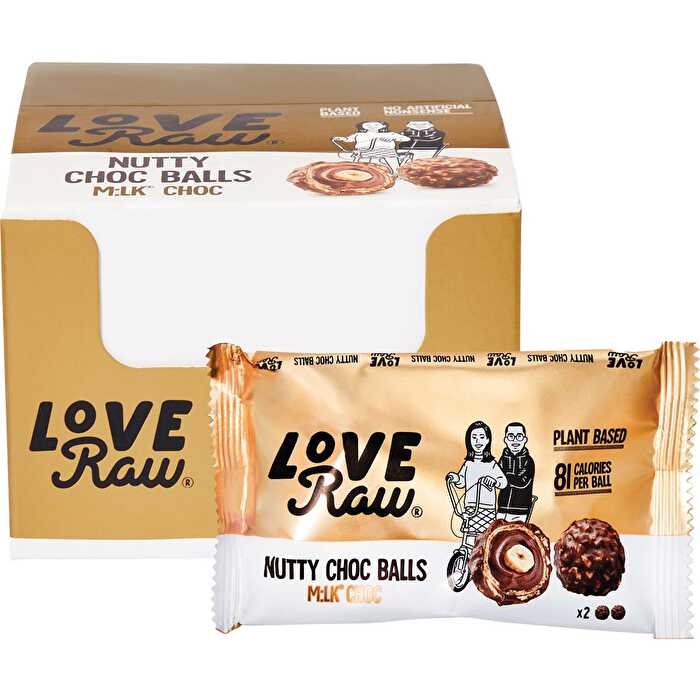 Loveraw Nutty Choc Balls M:lk Choc 9x28g