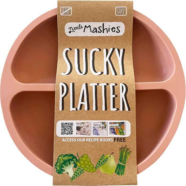 Little Mashies Silicone Sucky Platter Plate Blush Pink