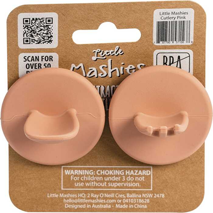 Little Mashies Silicone Distractor Cutlery Blush Pink