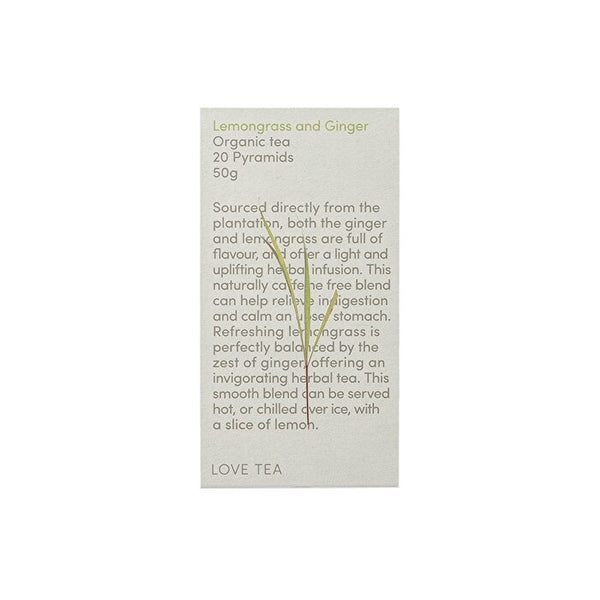 Love Tea Organic Lemongrass & Ginger Tea x 20 Pyramids