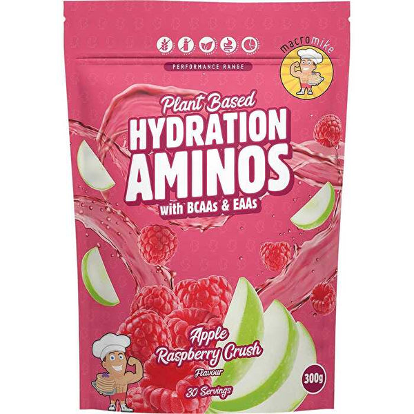 Macro Mike Plant Based Hydration Aminos Apple Raspberry Crush 300g