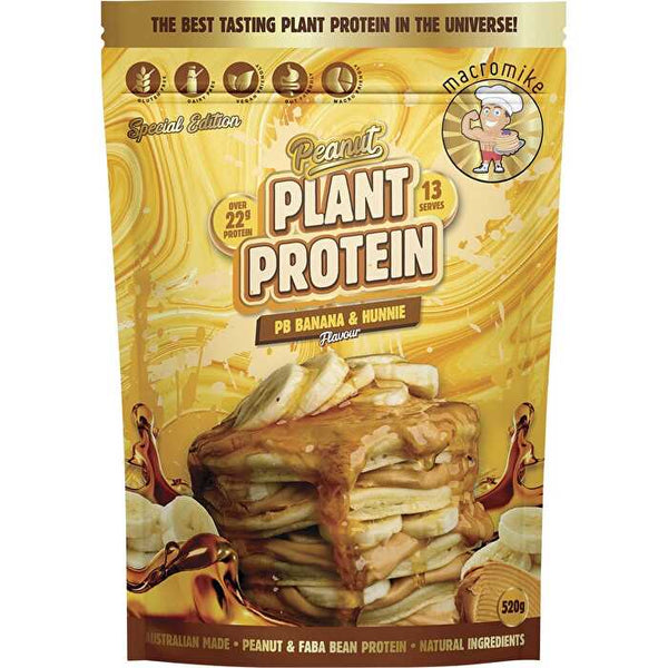 Macro Mike Peanut Plant Protein PB Banana & Hunnie 520g