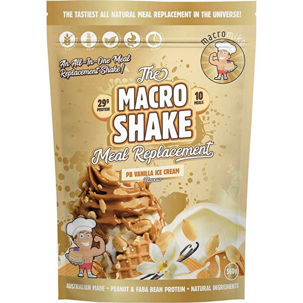 Macro Mike The Macro Shake Meal Replacement PB Vanilla Ice Cream 560g