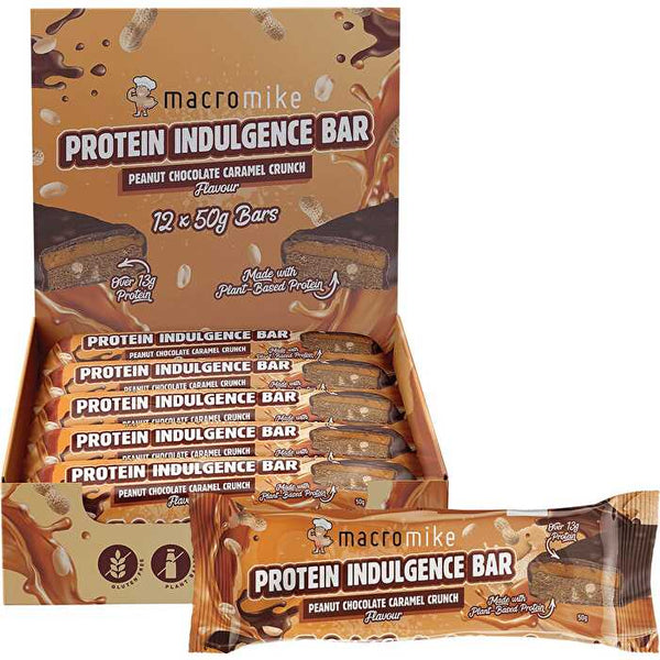 Macro Mike Protein Indulgence Bar Peanut Choc Caramel Crunch 12x50g