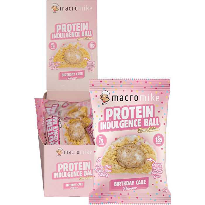 Macro Mike Protein Indulgence Ball Birthday Cake 12x40g