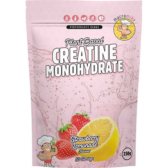 Macro Mike Plant Based Creatine Monohydrate Strawberry Lemonade 250g