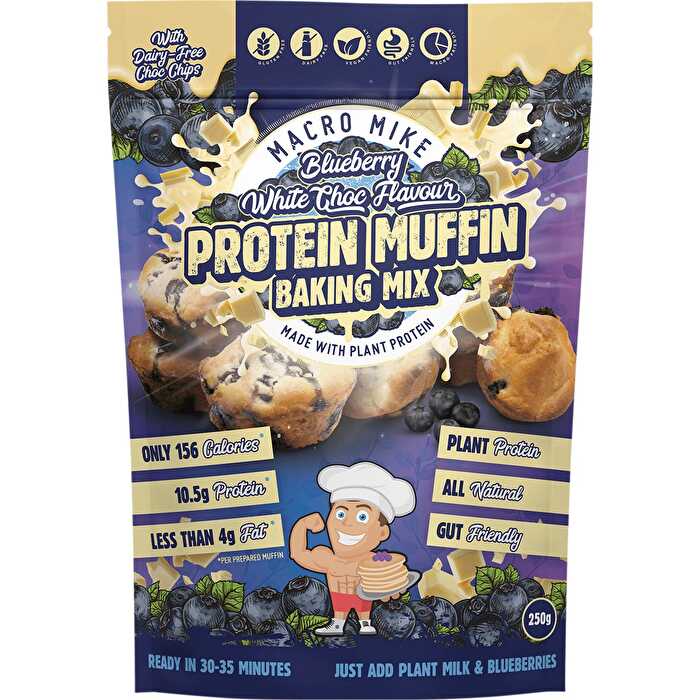 Macro Mike Muffin Baking Mix Almond Protein Blueberry White Choc 250g