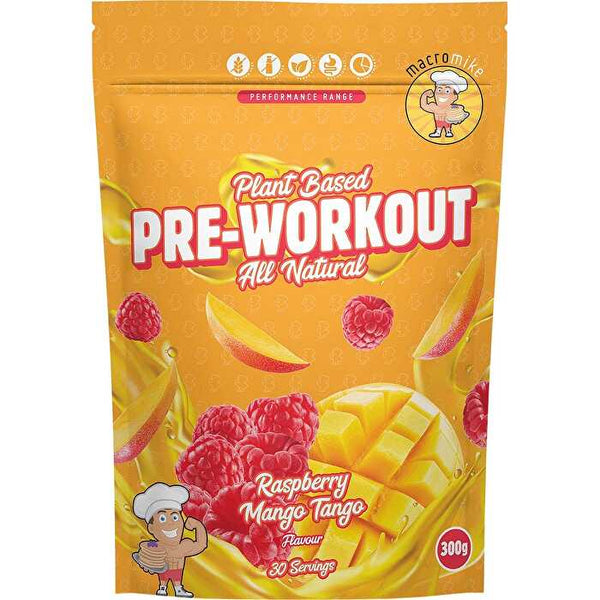 Macro Mike Plant Based Pre Workout Raspberry Mango Tango 300g