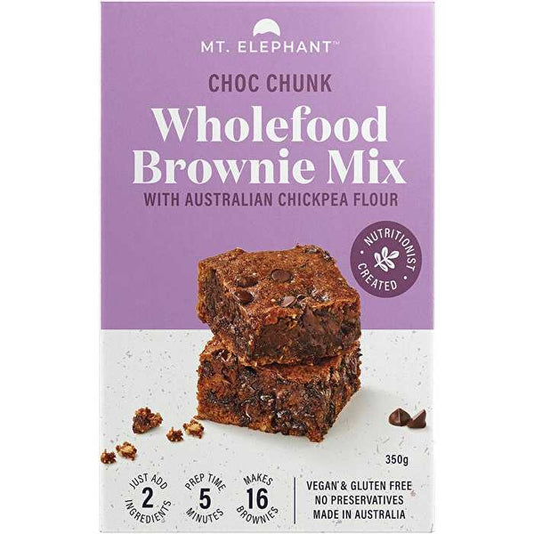 Mt. Elephant Wholefood Brownie Mix Choc Chunk 5x350g