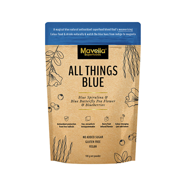 Mavella Superfoods All Things Blue (Blue Spirulina & Blue Butterfly Pea Flower & Blueberries) 100g