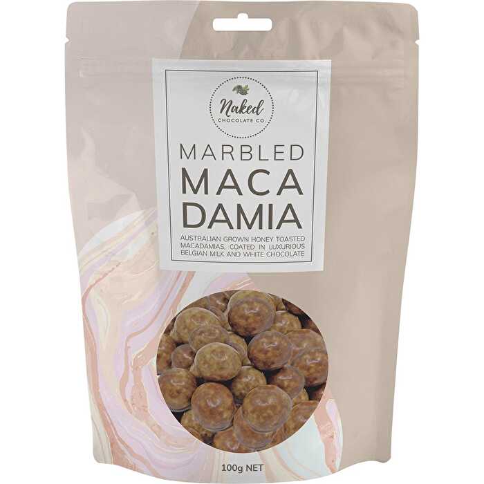 Naked Chocolate Co Marbled Macadamia Milk and White Chocolate 100g