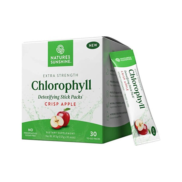 Nature's Sunshine Extra Strength Chlorophyll Crisp Apple Sachets 2.25g x 30 Pack