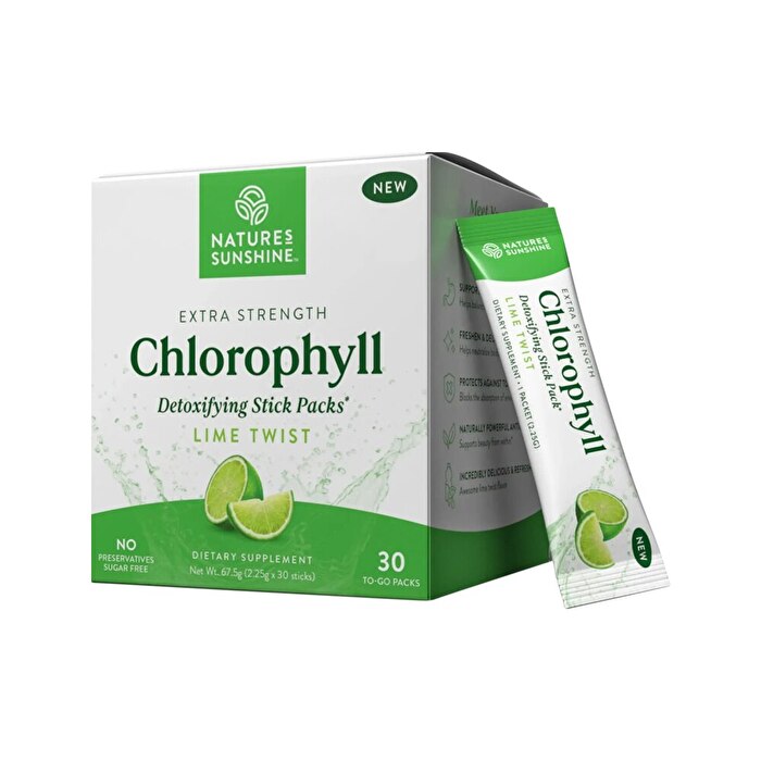 Nature's Sunshine Extra Strength Chlorophyll Lime Twist Sachets 2.25g x 30 Pack